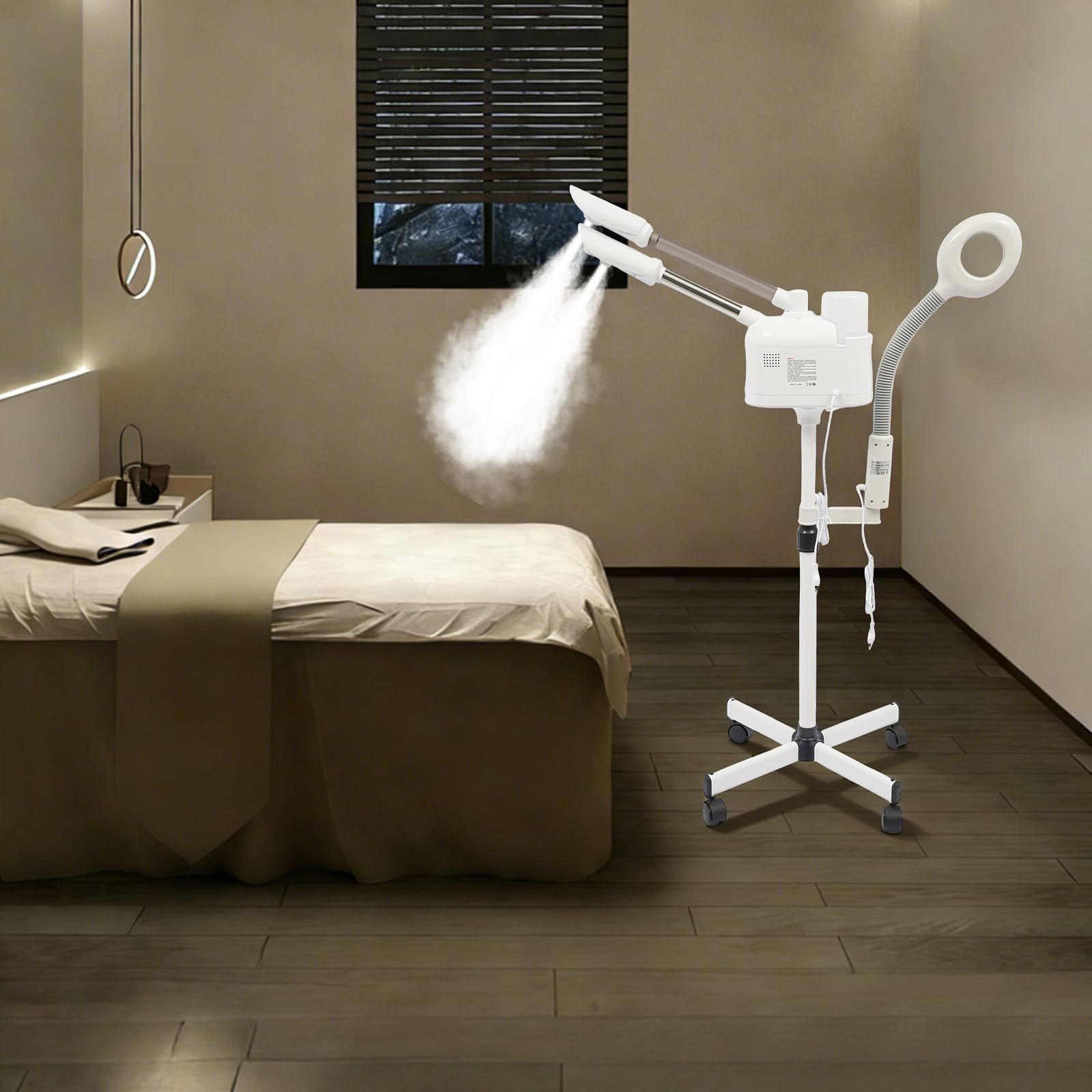 Gesichtsdampfer Professioneller 3 in 1 Bedampfer Kosmetik mit LED Lupenleuchte Facial Steamer Gesichtsdampfgerät für Salon oder Zuhause (650W)