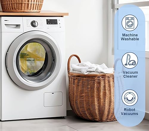 Miniatura 9 de Alfombra contemporánea moderna abstracta azul amarillo vibrante de 4 x 6 pies, alfombra estética de lana ultra suave para sala de estar, dormitorio,