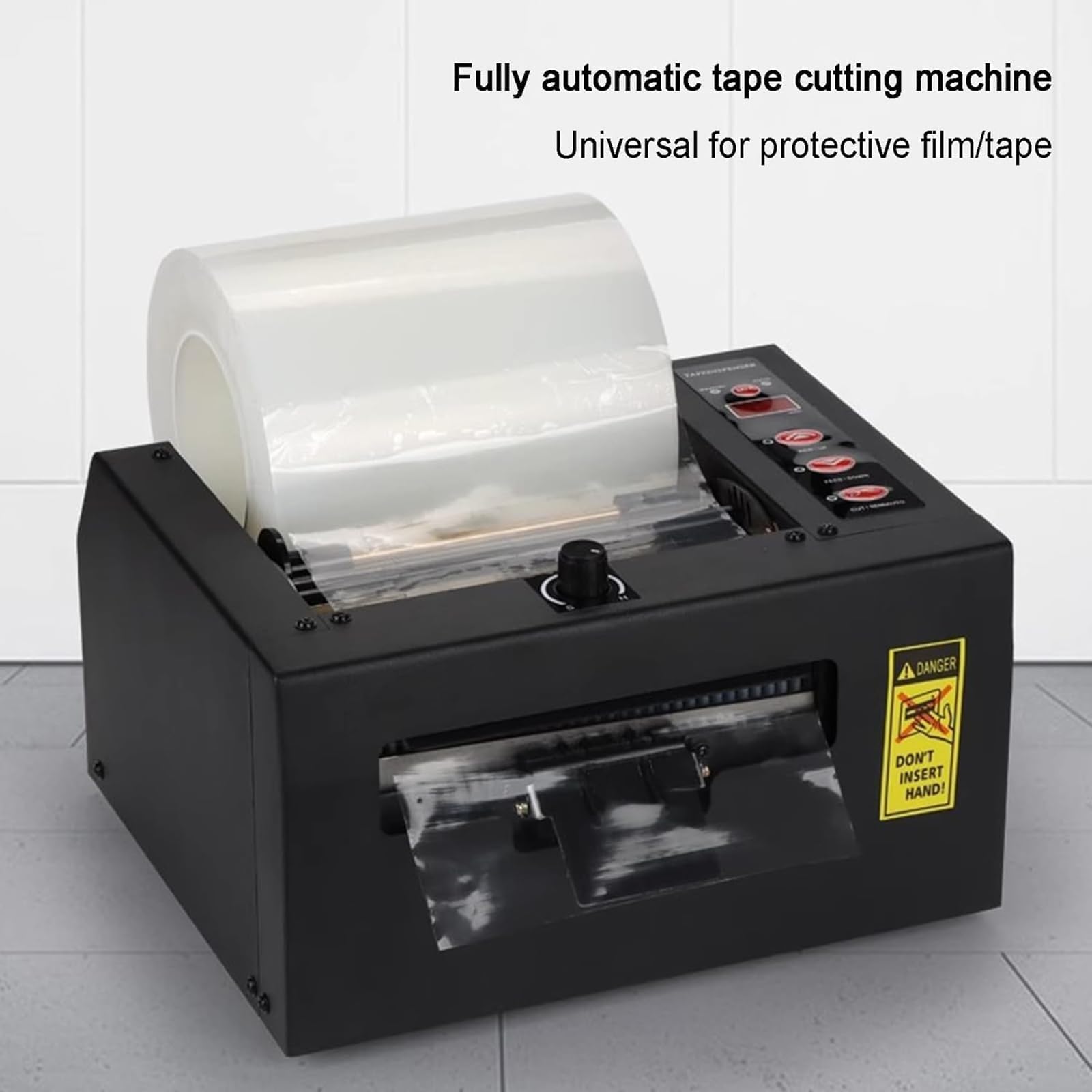 Dispenser elettrico per nastro adesivo con display a LED, taglia nastro lunghezza 15-999 mm, compatibile con nastri adesivi fino a 80/150 mm di larghezza, per uso domestico e industriale