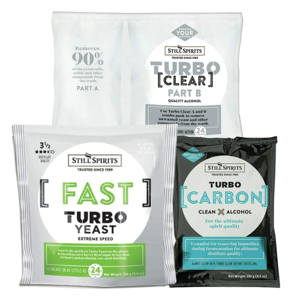Still Spirits Fast Turbo Yeast, TurboClear, Liquid Carbon