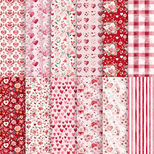 Papier scrapbooking Saint-Valentin 30,5x30,5 cm floral pour mariage et album photo