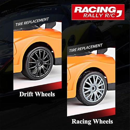 Miniatura 3 de Liberty Imports RC Drift Car 124 2.4GHz 4WD Control remoto Sport Racing Vehículo en carretera con luz LED, baterías y neumáticos de deriva (amarillo)