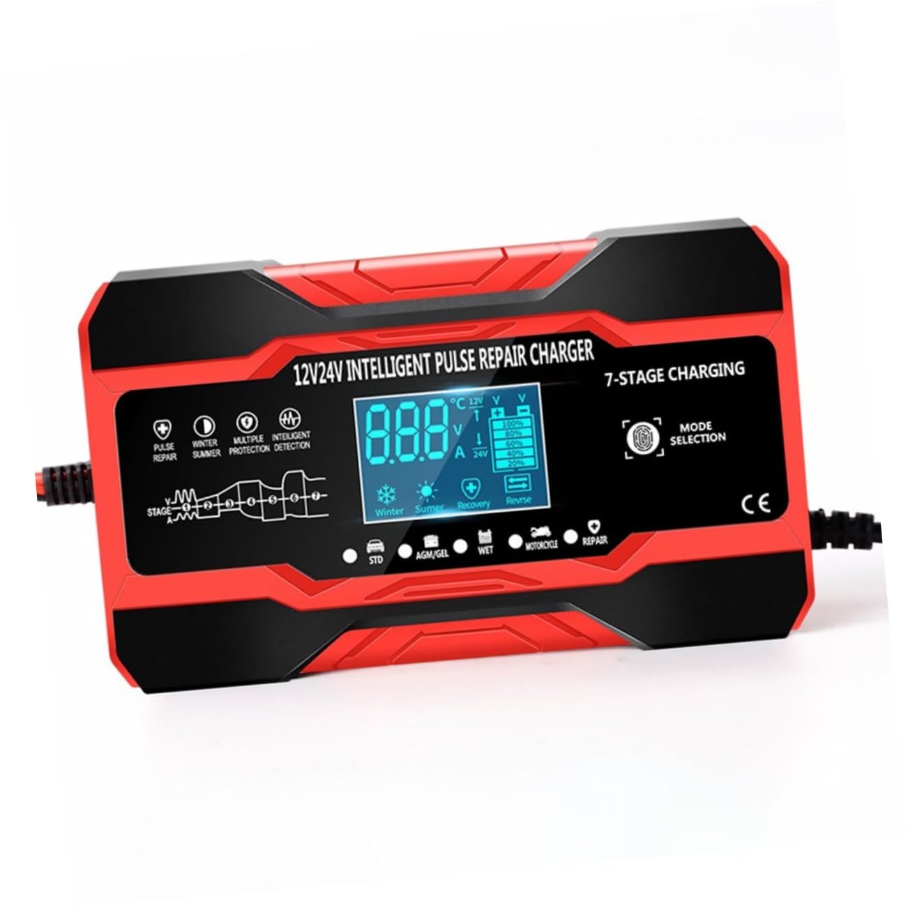 Caricabatteria Intelligente Per Auto Da Riparatore Di Batterie Impulsi Manutentore Di Caricabatterie Automatica Della Tensione
