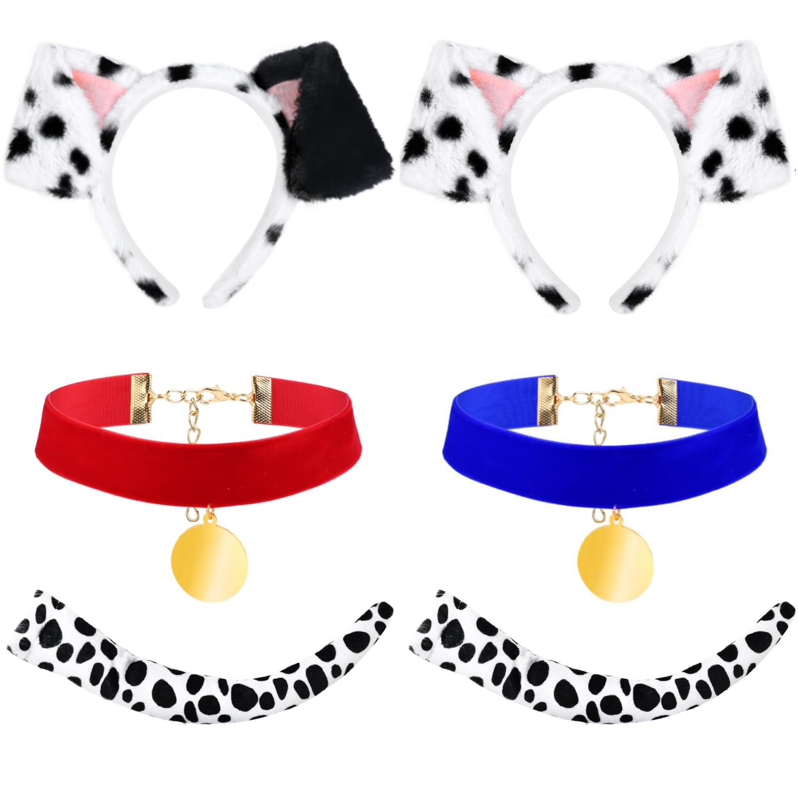Matiniy Dalmatian Costume Set Include Dog Ear Headband Velvet Choker Tail for Party Dress Up (Style1)