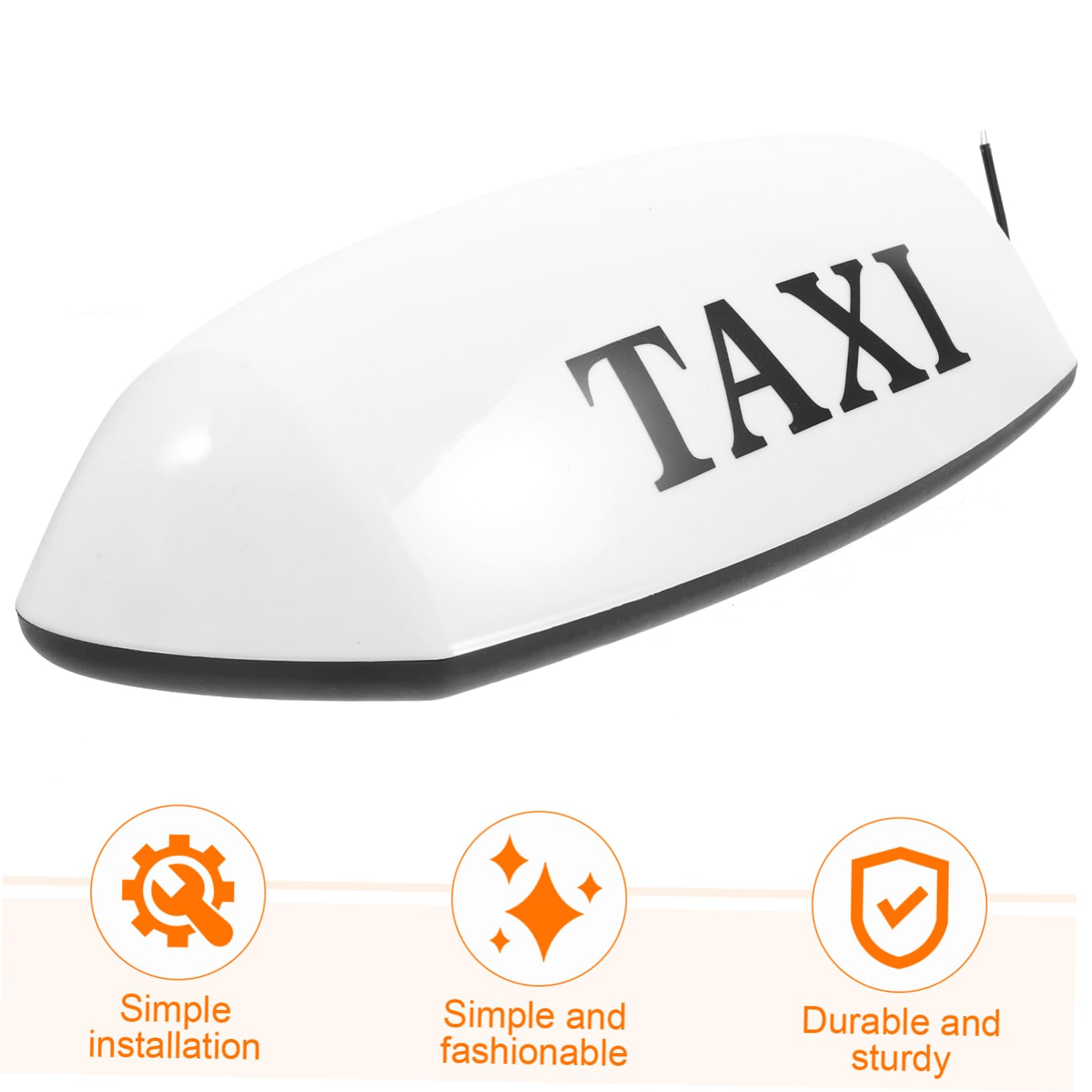 Cabilock Lampada Taxi Magnetica per Auto 12v, Segnale da Tetto Bianco, Installazione Facile, per Guida Notturna su Taxi e Auto