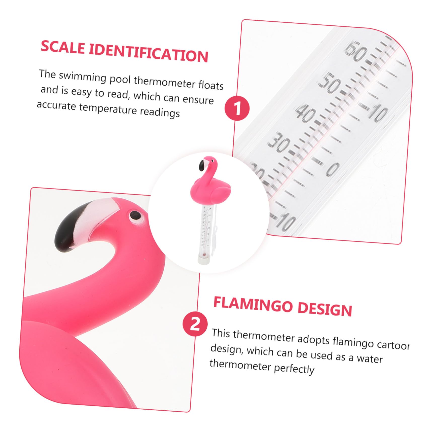 UPKOCH 3 Stck. Flamingo Wasserthermometer für Badewanne und Pool Schwimmendes Kindersicheres Thermometer mit Präziser Temperaturanzeige für Niedliches Design für Langlebig