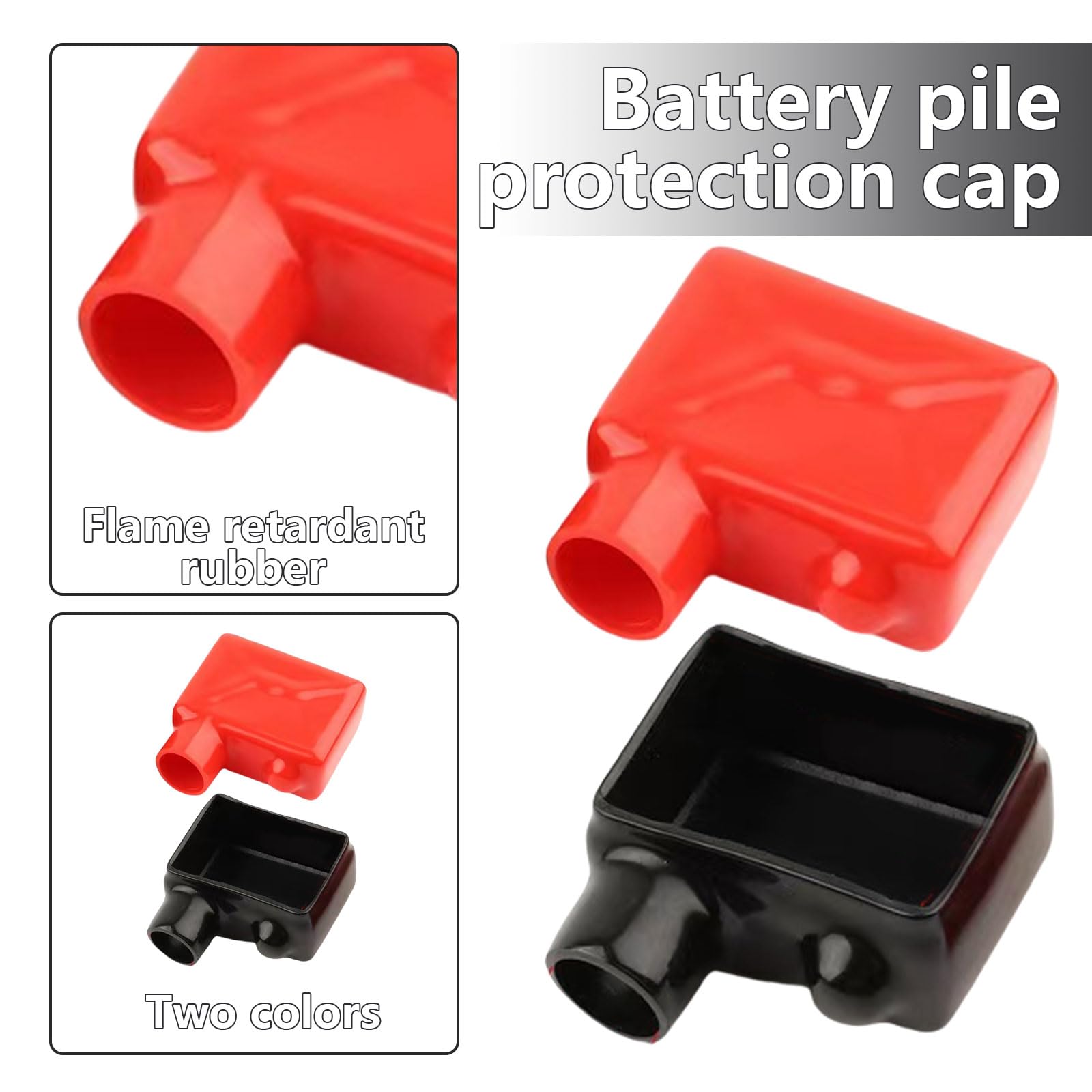 Copertura del polo della batteria, copertura della batteria per auto,morsetti della batteria in PVC, copertura del terminale positiva e negativa,copertura del connettore isolante, nero+rosso