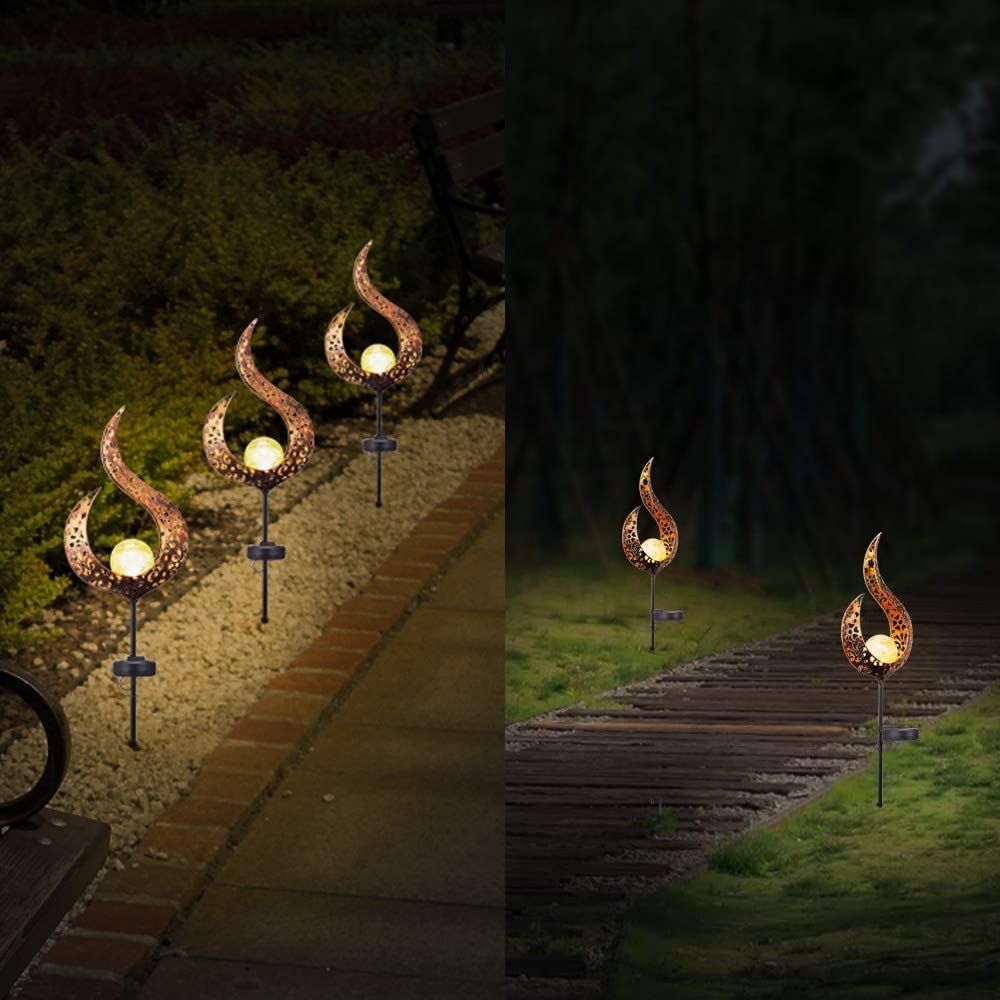 Solarne światło płomieniowe – wodoodporne ozdoby ogrodowe LED do dekoracji patio i krajobrazu – migoczący design dla lepszej atmosfery