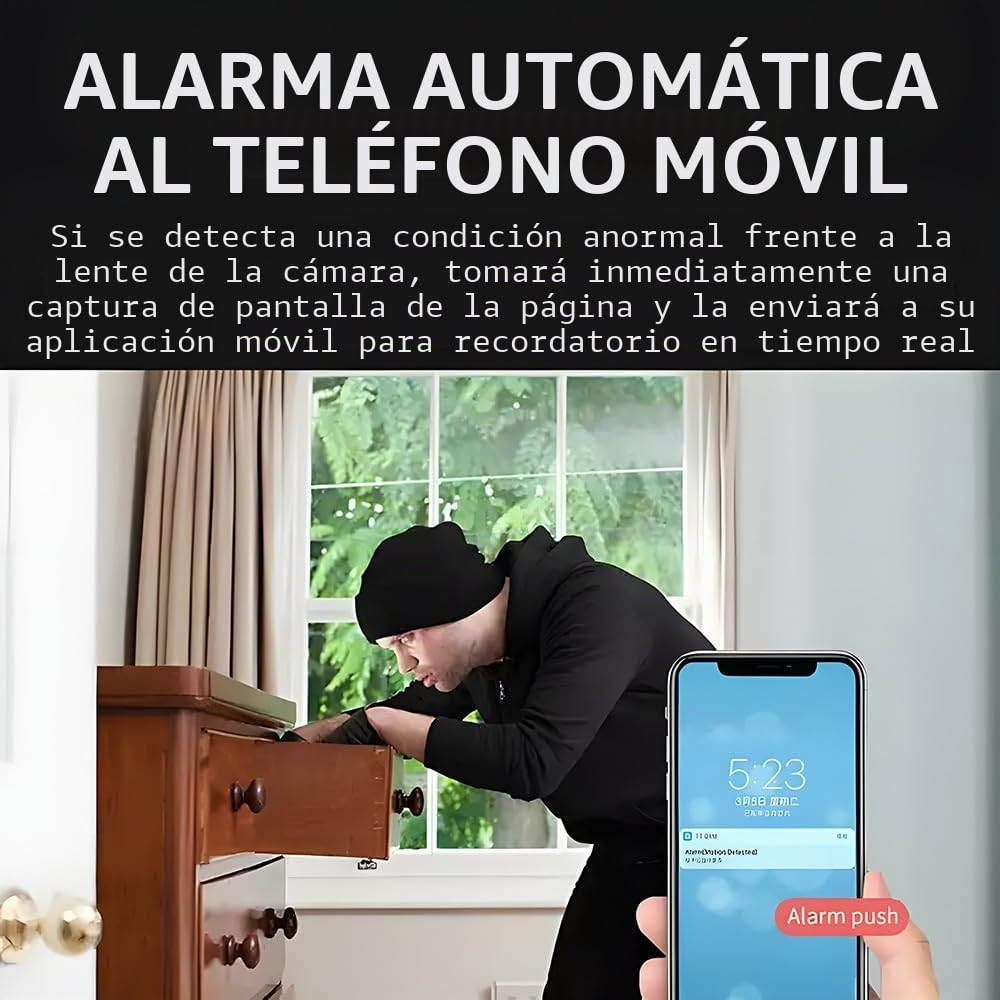 JCheng - Cámara espía, mini Wi-Fi con batería de respaldo de detección de movimiento para cámara espía oculta, cámara de vigilancia inalámbrica para seguridad del hogar y la oficina, cámara espía de