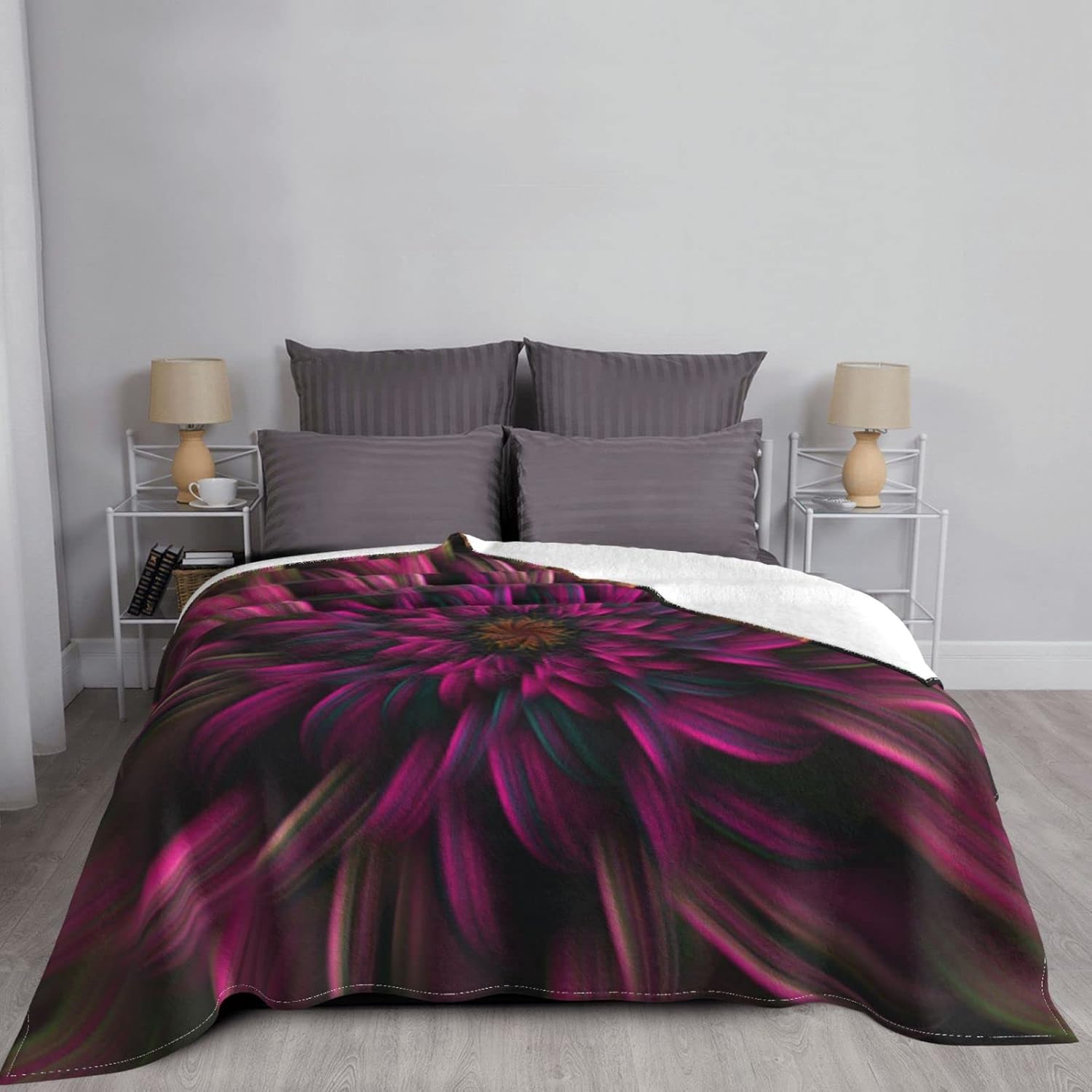 Red Flowers Blanket Ultra Soft Micro Fleece Blanket Throw for Couch Sofa Bed