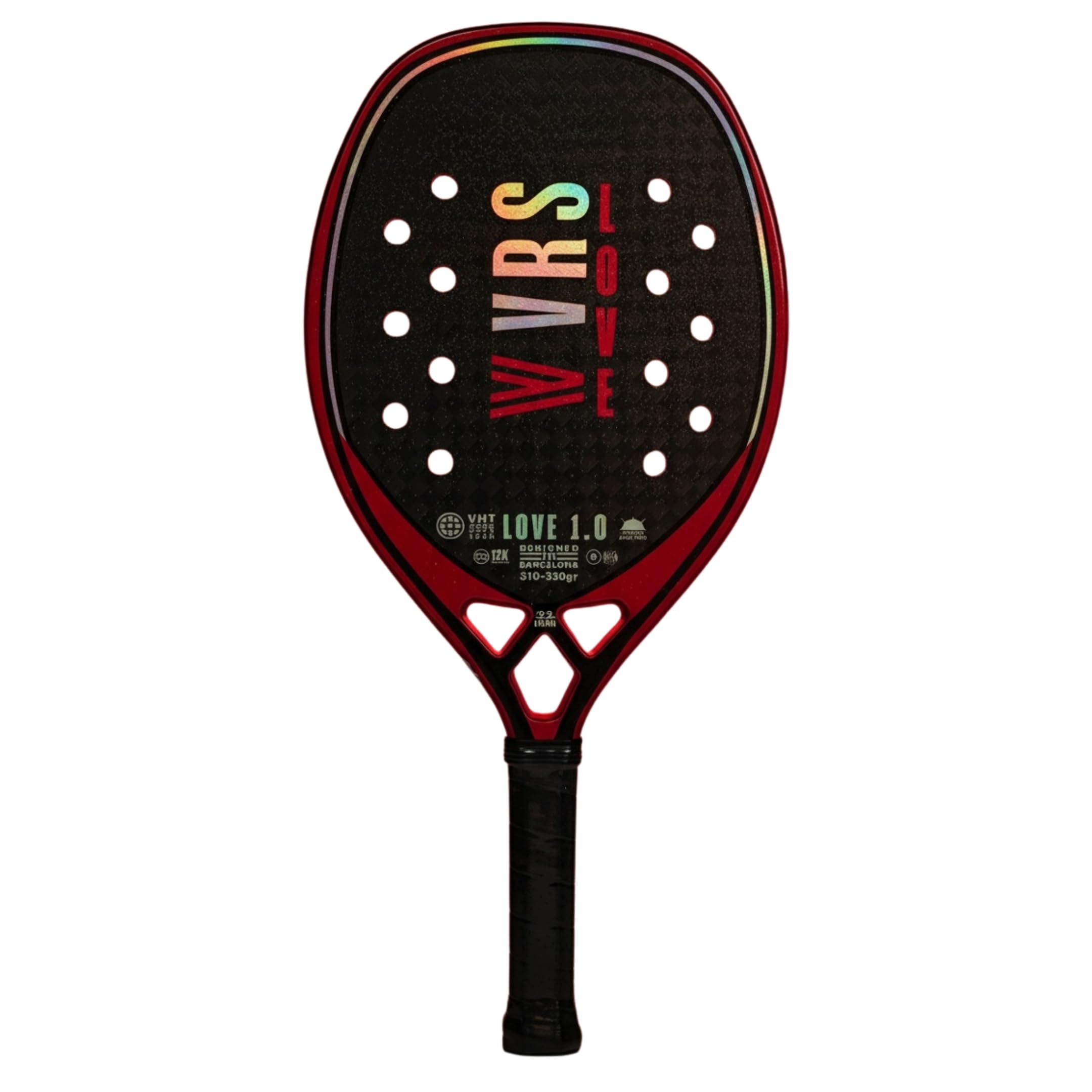 Raqueta Beach Tennis Profesional VIRUS Love 1.0 Carbono 12K Black EVA Soft Balance Medio Control Potencia