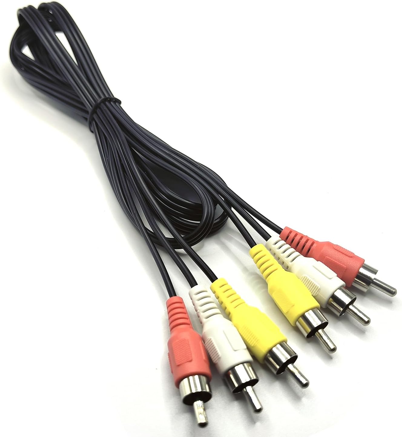 3 RCA Cable Audio Video Composite Cable, 5 ft RCA 3-Male to 3-Male, for TV, VCR, DVD, Satellite, and Home Theater Receivers