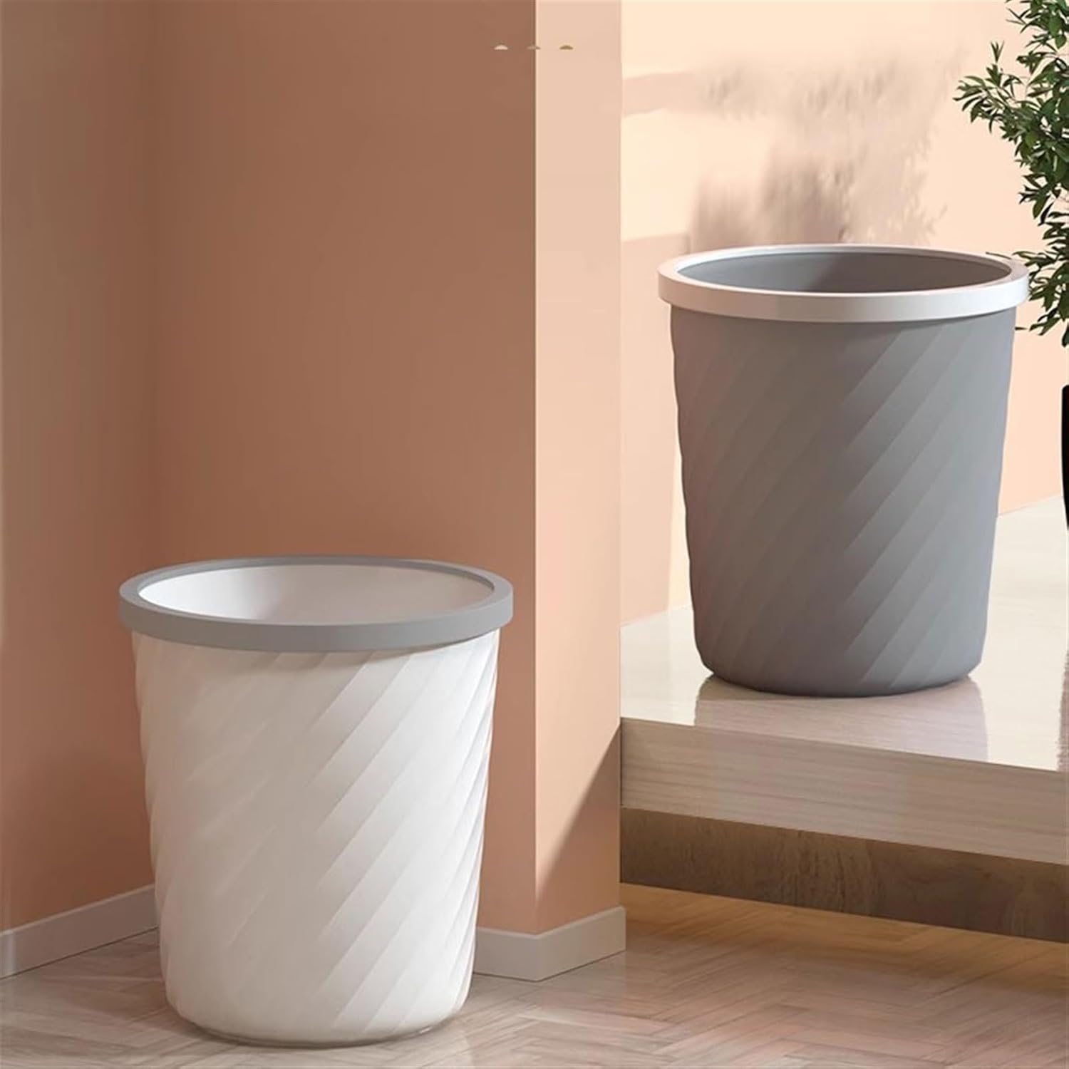 キッチンゴミ箱 家庭用 大容量 大きな圧力リング 蓋なし 寮 キッチン リビングルーム モダン シンプル ニューペーパーバスケット