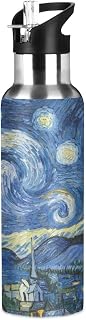 Blueangle Van Gogh The Starry Night Art Water Bottle, 22 oz, Leak-Proof, BPA Free Stainless Steel Water Bottles for Sports Gym Fitness Work