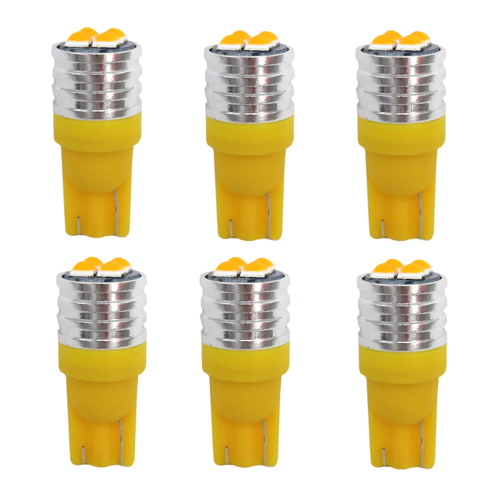 6 Pack Super Bright T10 LED Bulbs – White 194 168 W5W For Interior, License Plate, Dashboard Lights - View #2