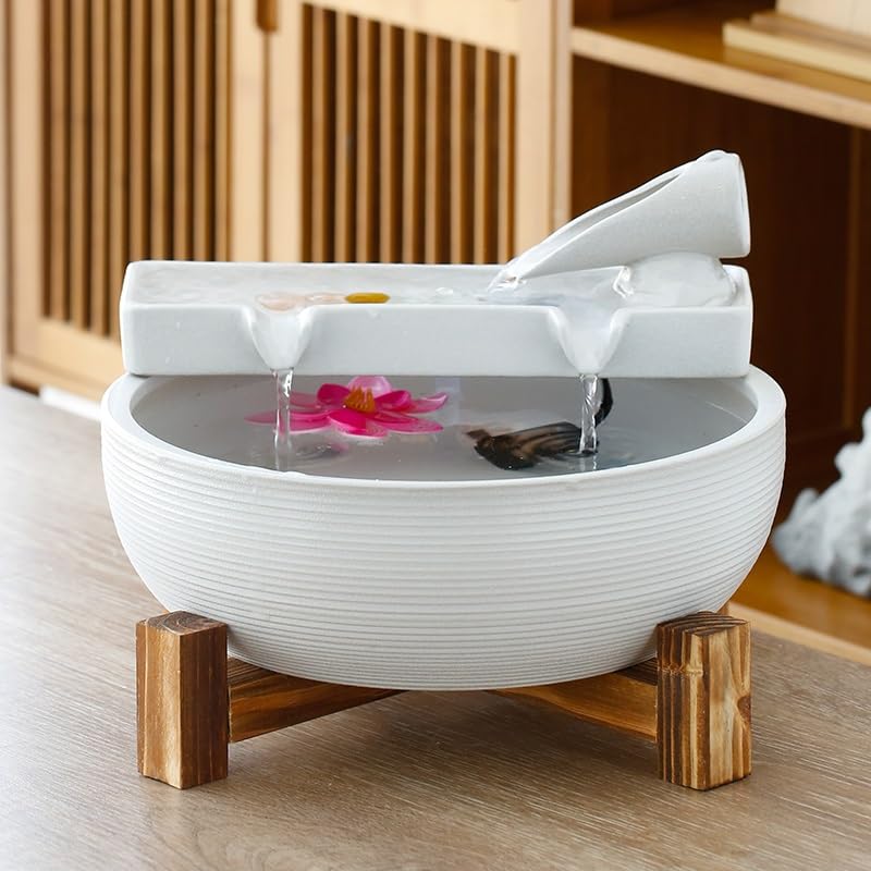 Fuente de Cascada de Mesa Fuente de sobremesa China Sencilla, Adornos Agua for Escritorio, Fuente, humidificador, Sala Estar, Mesa té, Decoraciones Oficina
