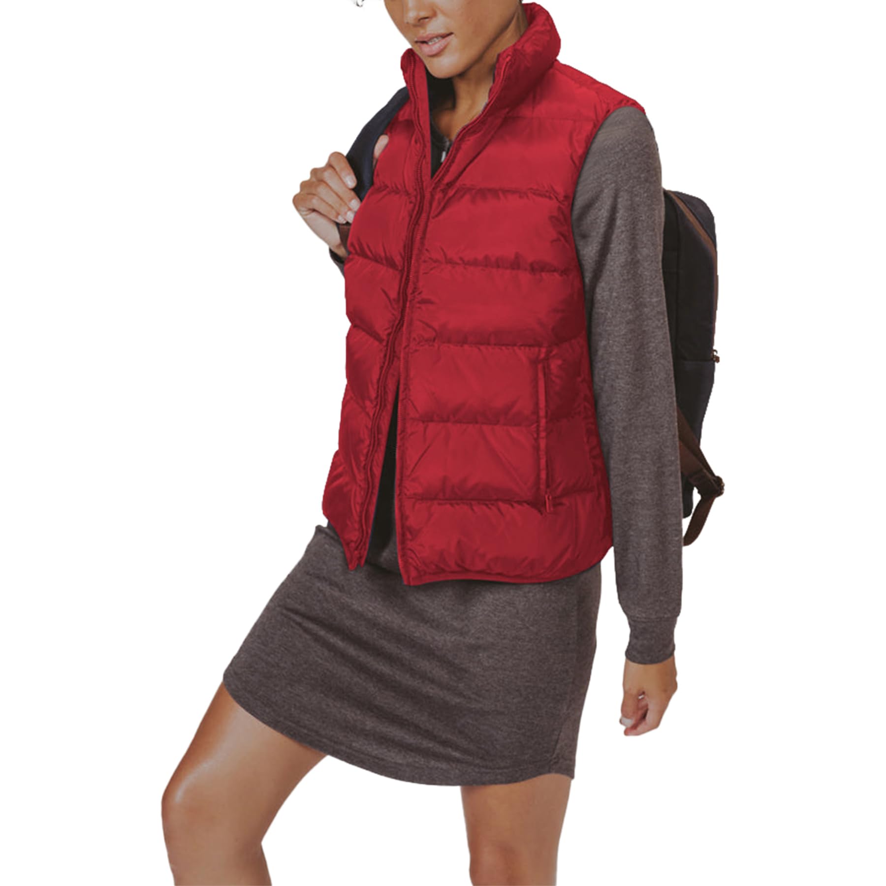JIHUILAI Chaleco acolchado ligero sin mangas para mujer, chaleco acolchado cálido de invierno con bolsillos