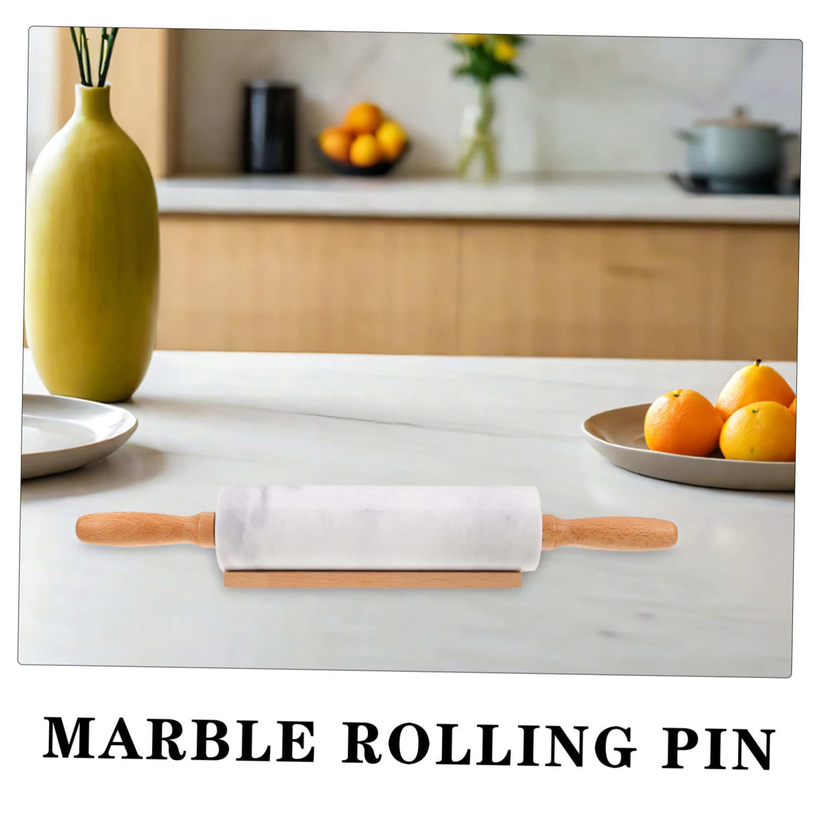 TEHAUX 3piezas Rodillo de Mármol para Repostería Pequeño Rodillo Antiadherente Utensilios de Cocina Apto para Uso Alimentario para Amasar Masa de Fondant y Hornear