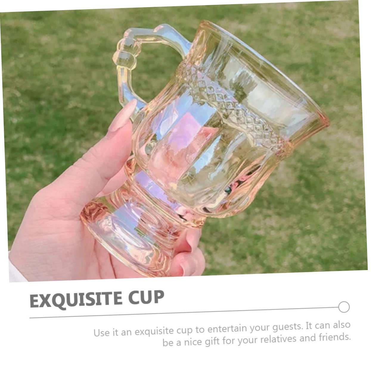 Cabilock Copas De Cristal Repujado 4 Unidades Vaso De Alta Altura Ideal Para Café Té y Postres.