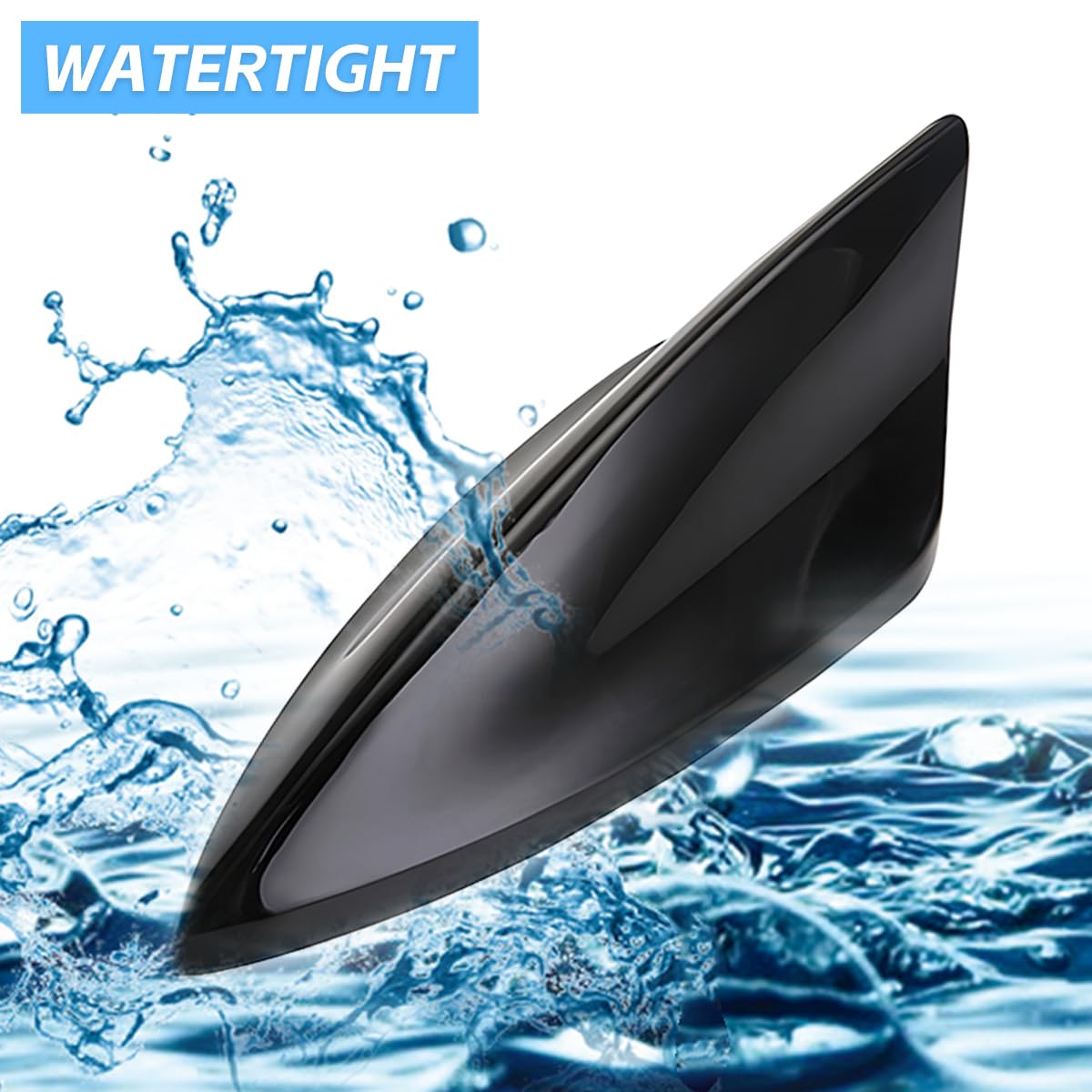 CGEAMDY Antena de aleta de tiburón, decoración para coche, universal, para coche, SUV, camión, furgoneta (negro)
