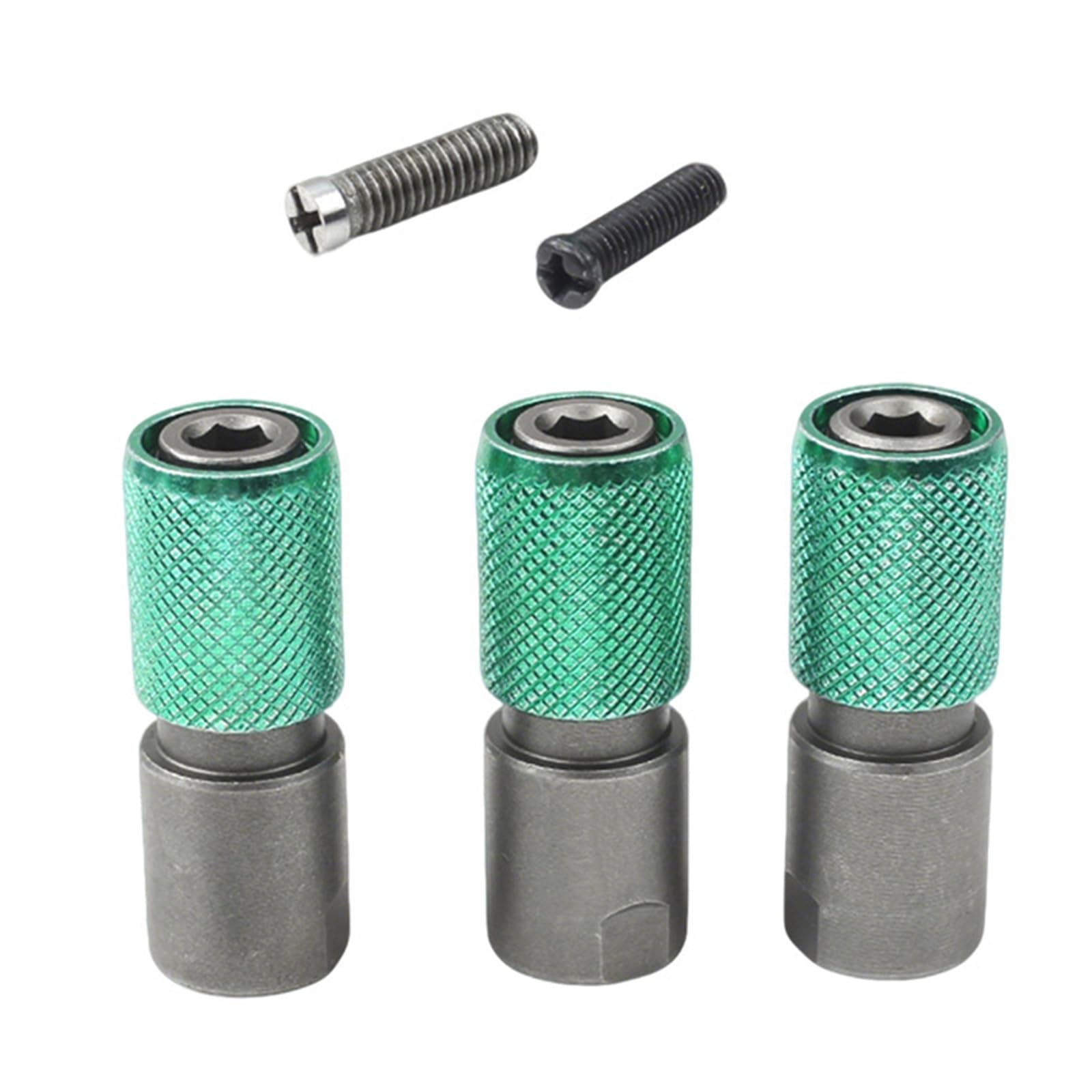 Jiapika Drill And Grinder Adapter Head Set Threaded Release Conversion Heads With Knurled Sliding Collar, 3 Piece Carbon Steel Tool Connectors For Installation