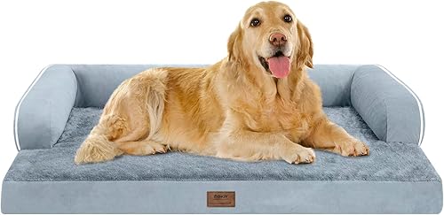 Cama ortopédica extra grande para perros impermeable cama de espuma viscoelástica para perros XL y extra grandes, sofá sofá, lavable con funda