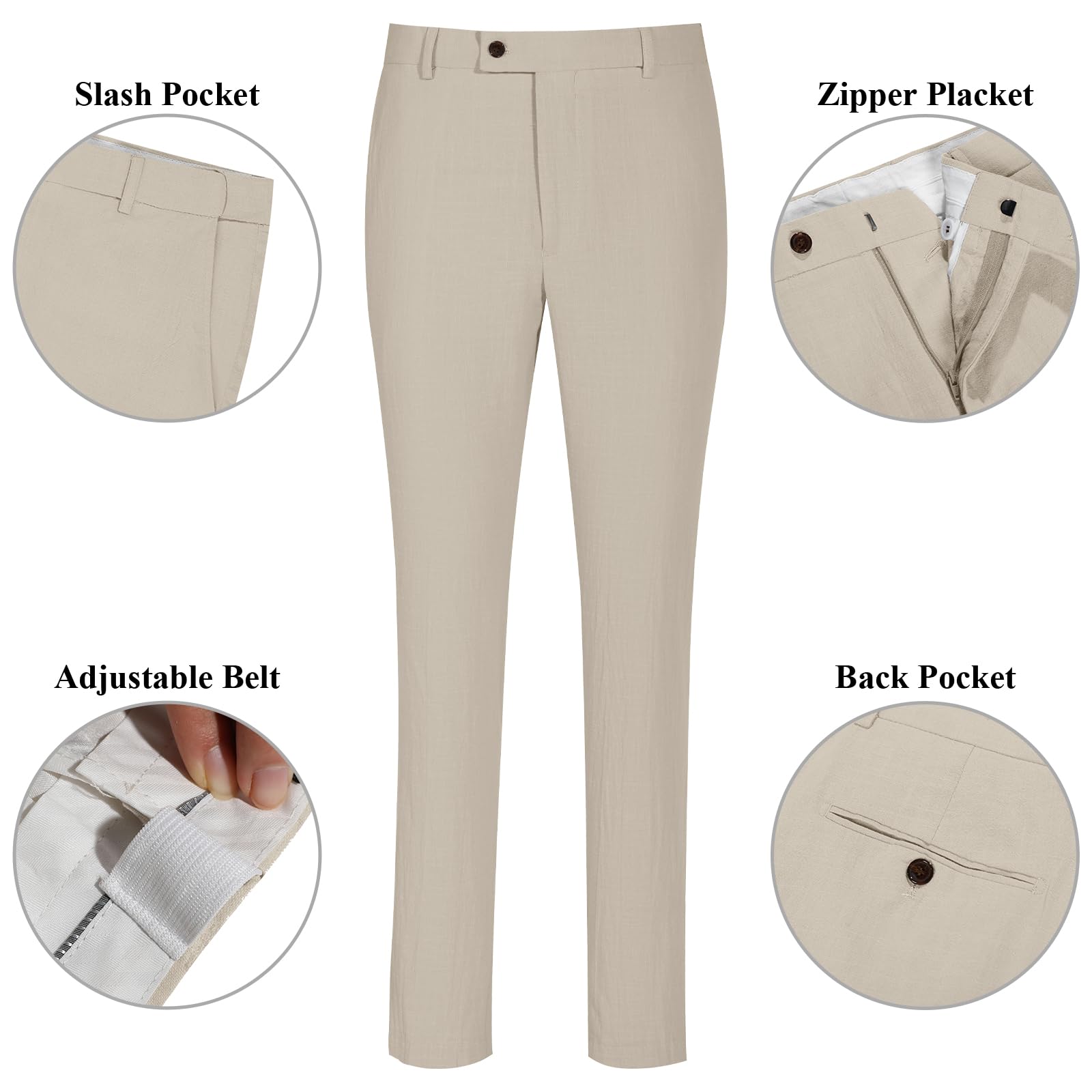 Ensemble de costume décontracté 2 pièces en lin pour homme, blazer à un bouton, veste et pantalon pour bal de fin d'année, fête de mariage