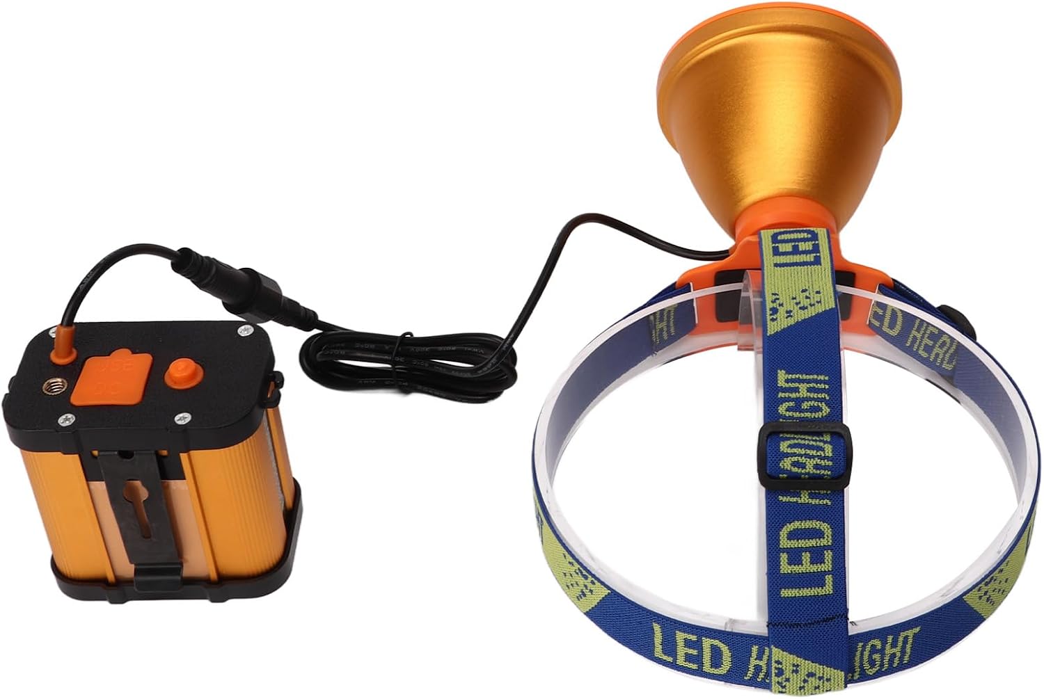 Miner Headlight Super Bright Adjustable Angle LED Headlamp with 6400mAh Lithium Battery US Plug 100V‑240V
