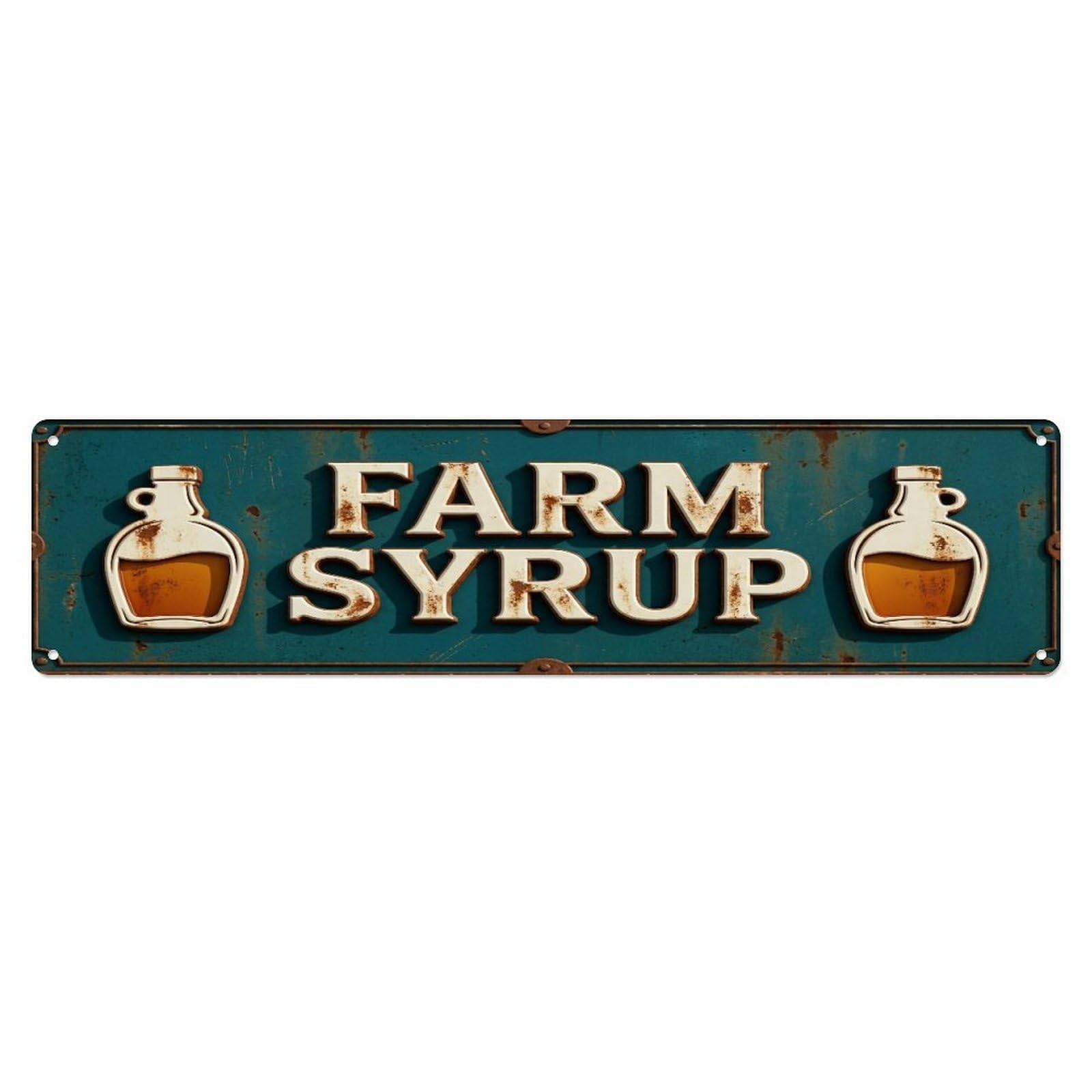 Metal Tin Sign FARM SYRUP Vintage Sweet Rustic Farmhouse