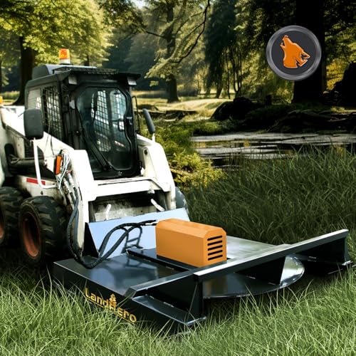 72\" Wide Skid Steer Brush Cutter Attachment - 66\" Cutting Width, 3\" Dia Material Cut, 2 Bi-Directional Blades, 25HP Gear Box, Stump Jumper