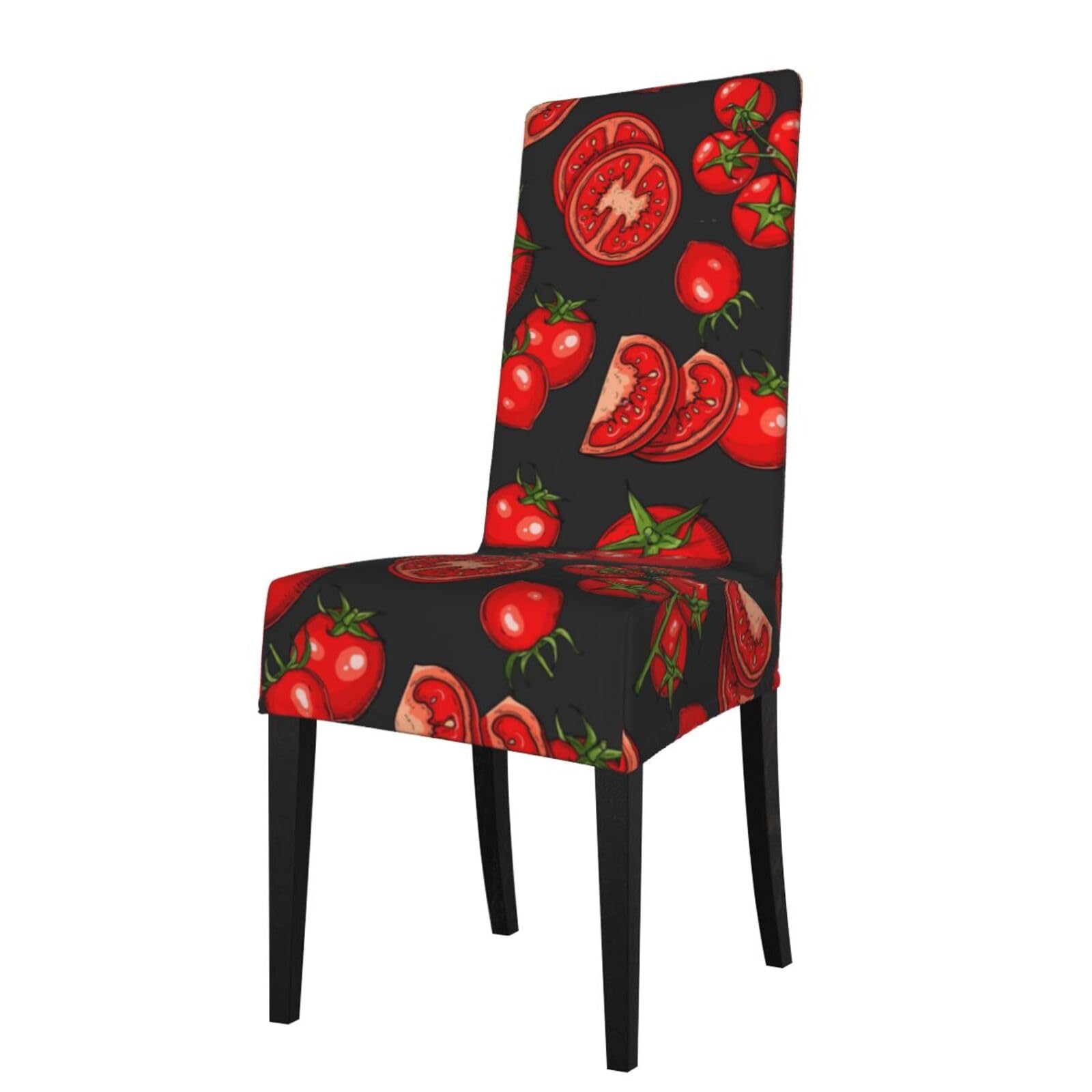 LKYMOH Tomatoes Vegetable Pattern, Chair Covers Stretch Chair Slipcovers for Dining Room, for Party Pet Protection Universal Fit Soft Polyester