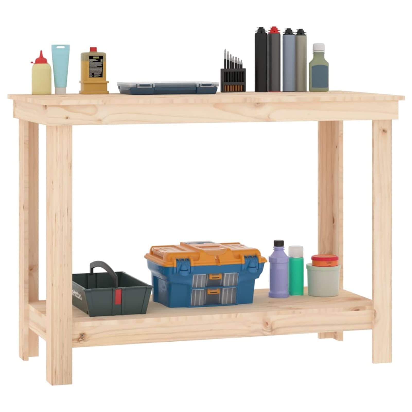 ShGaxin Banco de Trabajo, Mesa De Trabajo Taller, Caballete Mesa, Banco Herramientas, Bancada De Trabalho, Caballete para Mesa, de Madera Maciza de Pino 110x50x80 cm