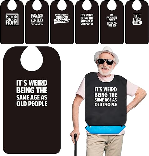 Miniatura 10 de Wentur Baberos para adultos lavables para hombres, divertidos baberos para adultos para comer con atrapasamigas, regalos de cumpleaños para hombres