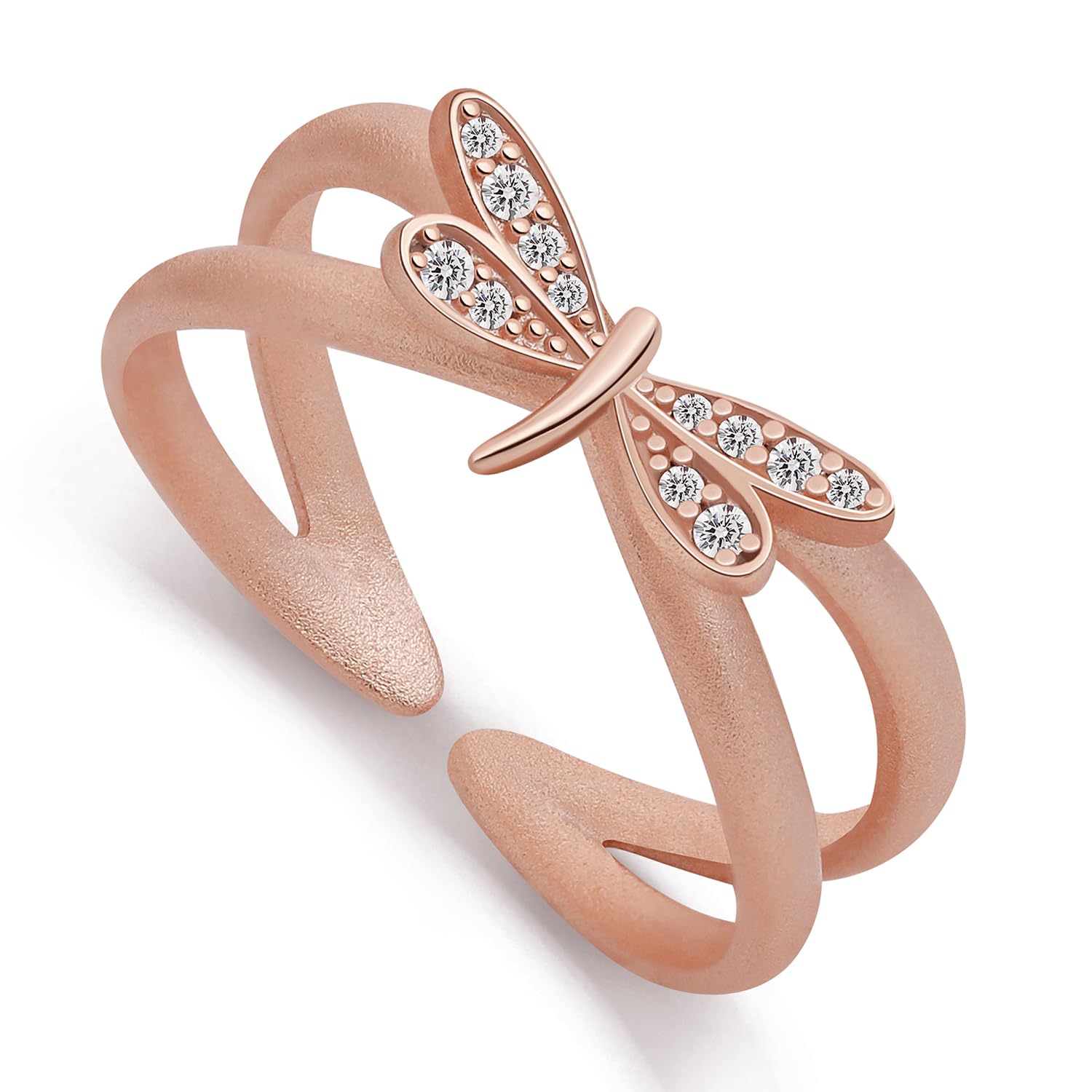 Meissa Anillo para Mujer de Libélula Ajustable Joyería en Plata de Ley 925 Disponible en Oro Plata y Oro Rosa Regalo para Niñas Mujeres Adolescentes