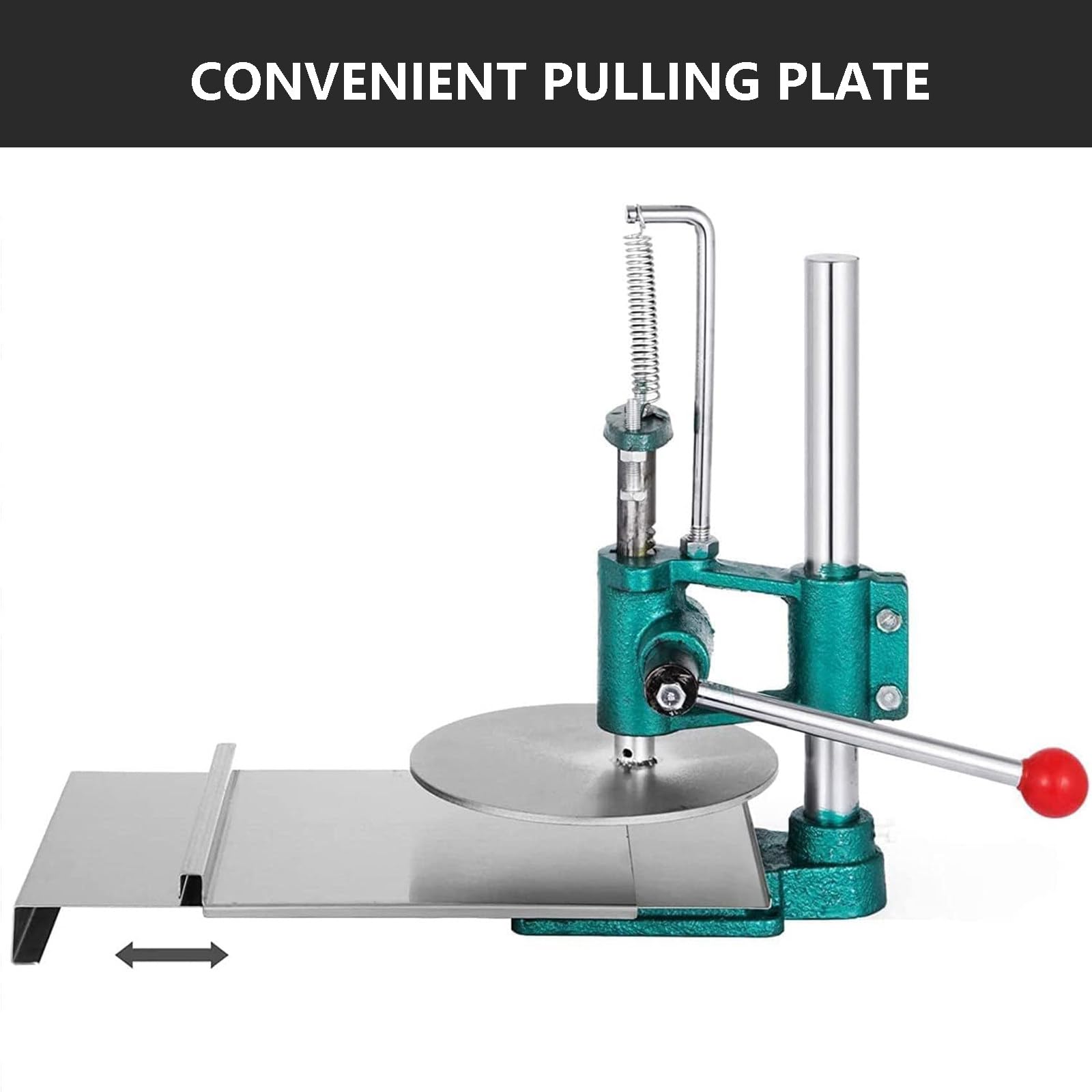 UMJIGF Manual Pizza Press, Commercial Stainless Steel Dough Press, Pizza Dough Flattener Kitchen Tool, Adjustable Thickness & Height, for Pancake, Pizza Dough Crusts - 12-14cm/4.7-5.5in,1,14cm