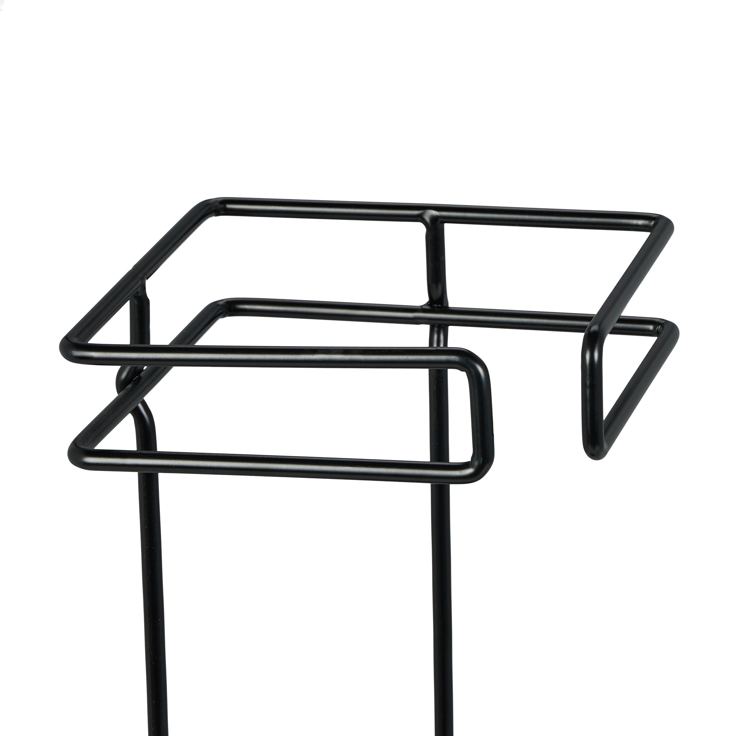Relaxdays paraplubak, HxBxD 52,5 x 13,5 x 13,5 cm, metaal, paraplustandaard, vierkante paraplumand, modern design, zwart