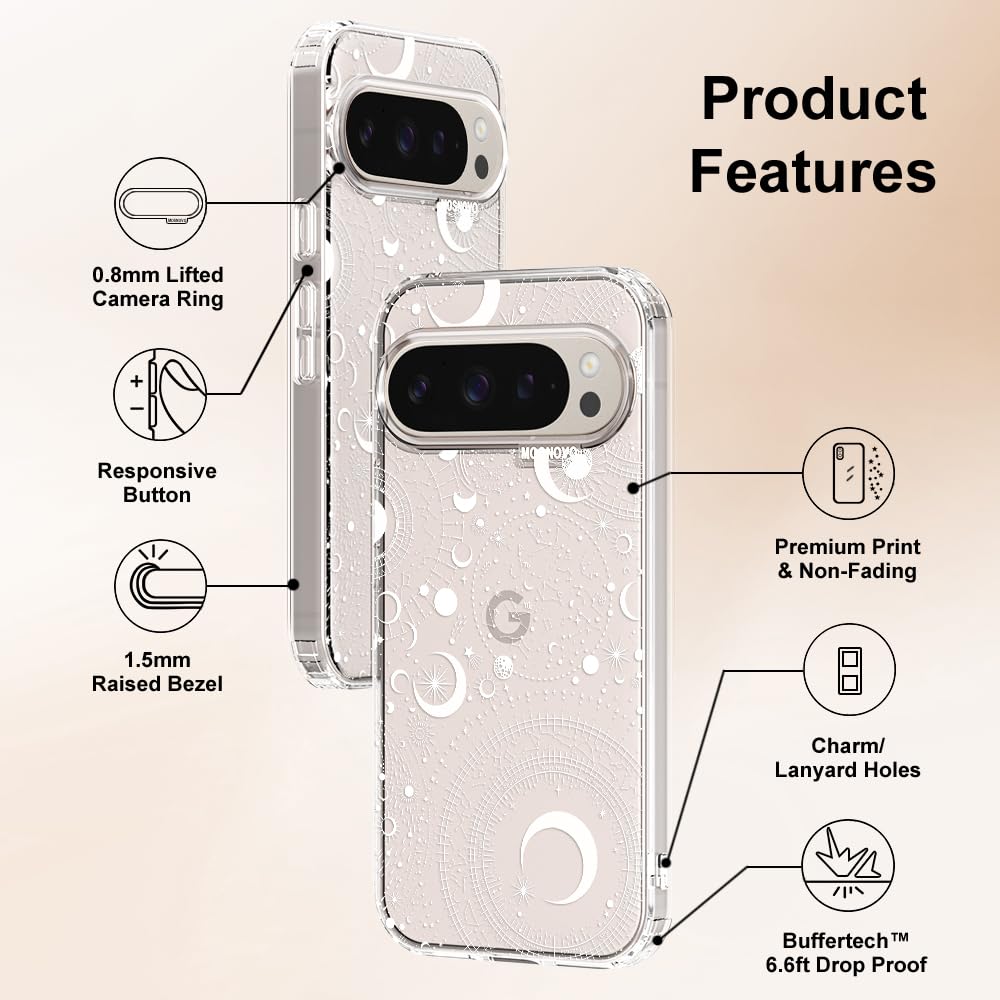 MOSNOVO Case for Google Pixel 10 & Pixel 10 Pro, [Buffertech 6.6ft Military-Grade Drop Protection] [Anti Peel Off Tech] Clear TPU Bumper Phone Case Cover Design - Cute Cherry — view 108