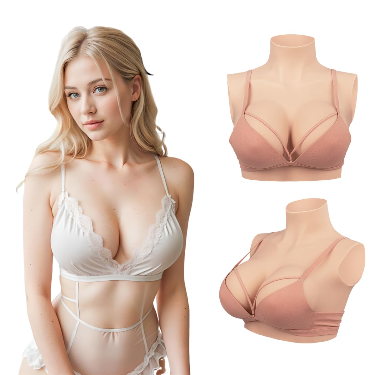 Ultra-Thin & Lightweight Silicone Breast Forms - Realistic Fake Boob Stretchable Comfortable - Small Size for Crossdressers Drag Queen Mastectomy Cosplay