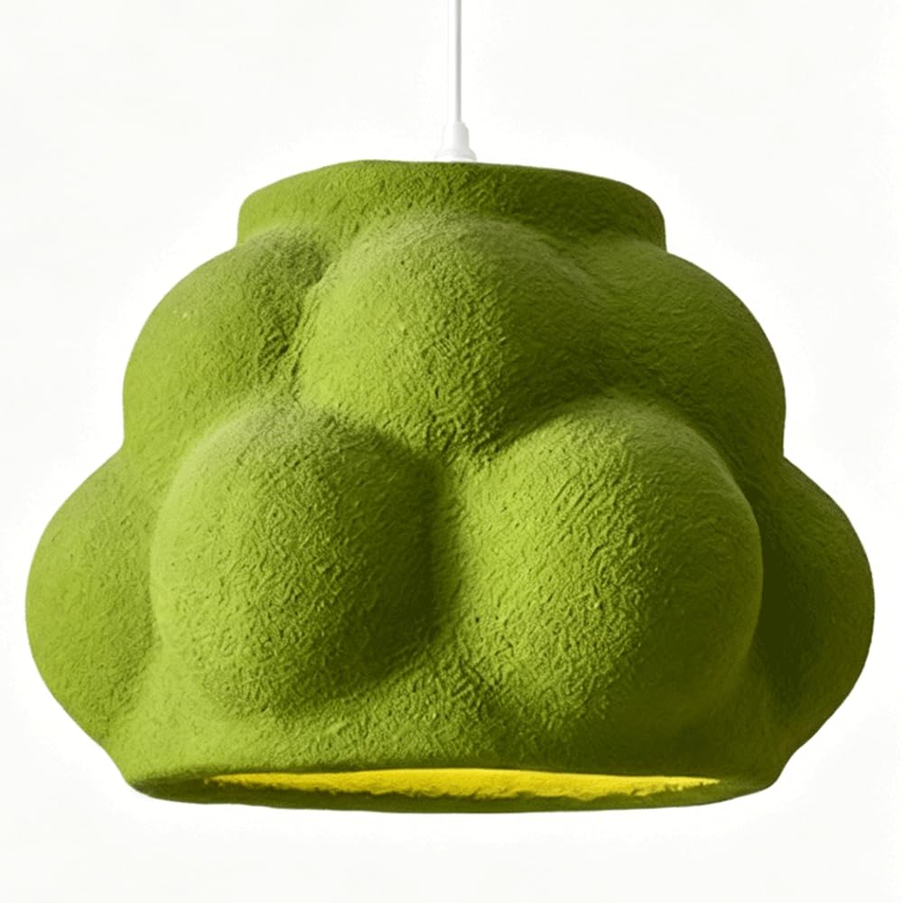 ESIYUVO Unique Cloud Outline Hanging Lamp Soft Tone Polystyrene Lampshade Chandelier Adjustable Suspension Cord E27 Base Pendant Light Fixture for Homestay Room Leisure Corner Cafe Shop Rest Room