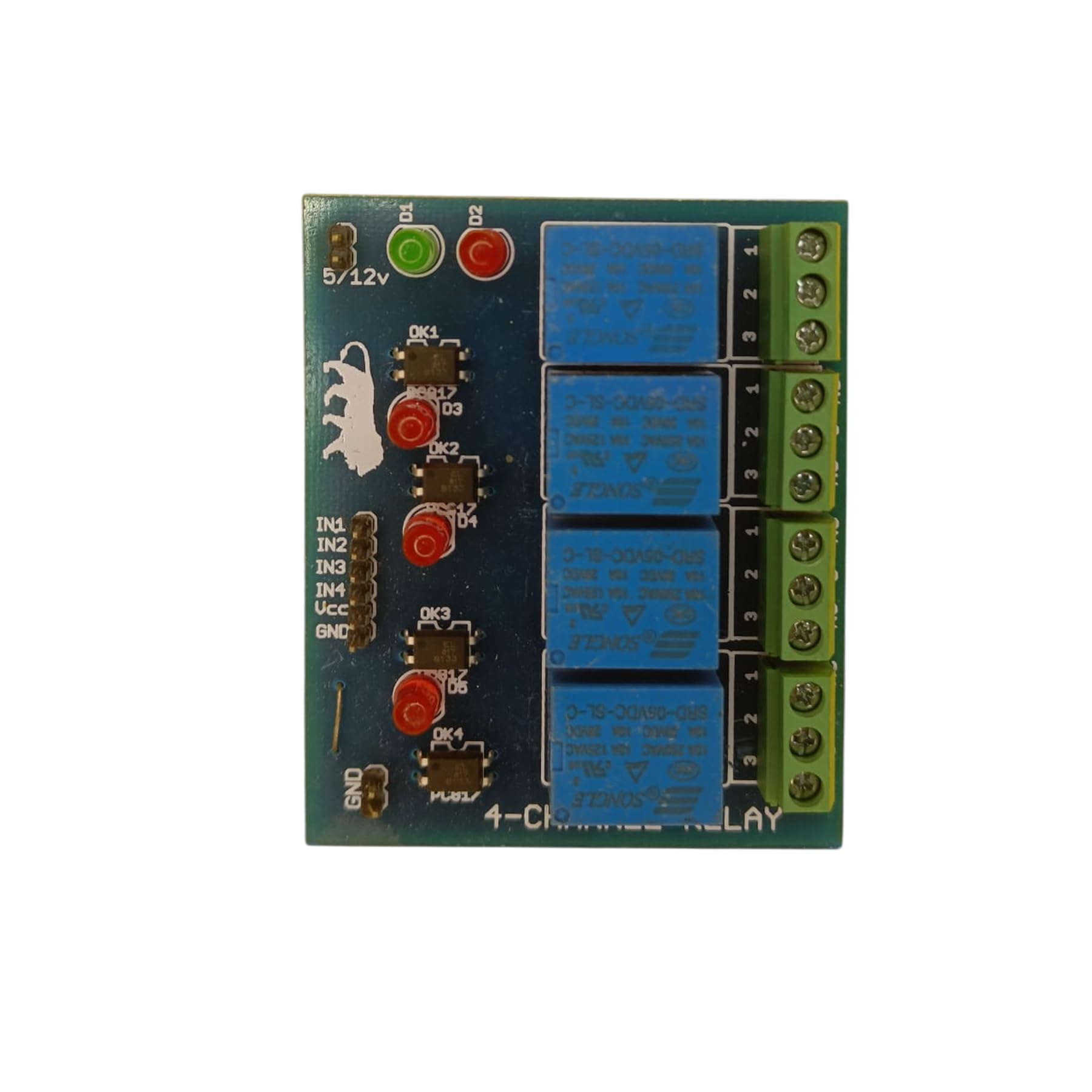 STEMVIDYA 4-Channel Relay Module 5V | 4CH Relay Board for Arduino, Raspberry Pi, ESP32 & Home Automation | Optocoupler Isolation | Control AC/DC Loads in DIY Smart Projects
