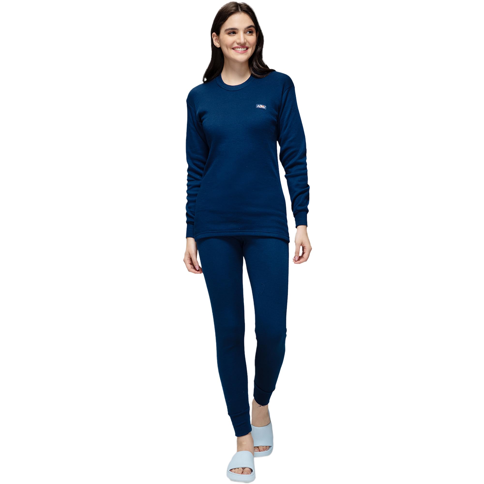 amul comfy Women's Kashmira Round Neck Top and Pant Pack of 2 |Super Combed Cotton Rich Regular Fit Body Warmer Thermal Top | Soft, Breathable & Naturally Insulated Winter Thermal Undershirt Top-picture-11
