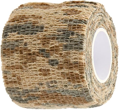 Miniatura 10 de SEADESKY Uning - Cinta protectora autoadhesiva de camuflaje, 2.0in x 14.8ft, diseño de camuflaje táctico, multifuncional, no tejida, cinta elástica