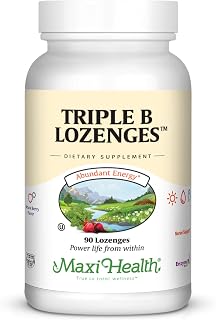 Maxi Health Triple B Lozenges - Vitamin B12 & B6 & Biotin - Strawberry Flavor - 90 Chewies - Kosher