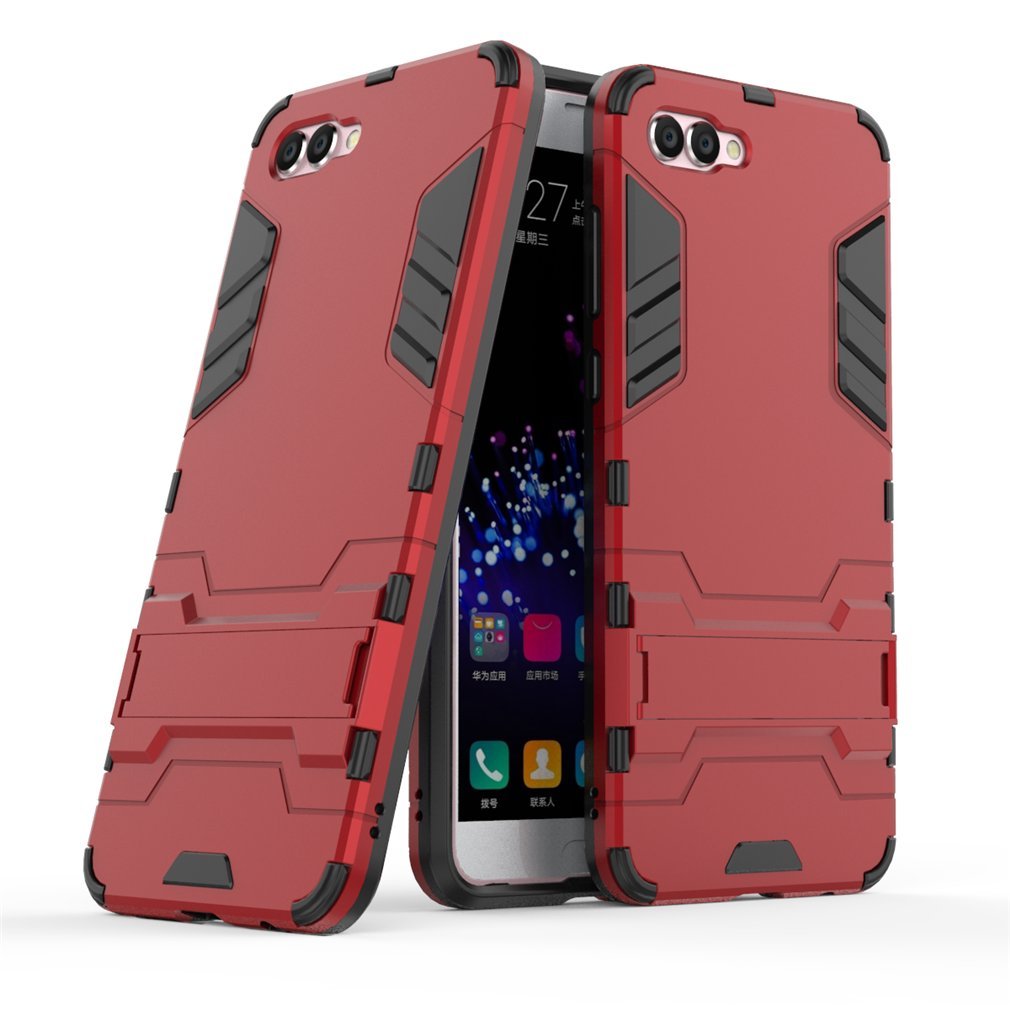 Funda Huawei Honor 9, MHHQ 2in1 Armadura Combinación A Prueba de Choques Heavy Duty Escudo Cáscara Dura PC + Suave TPU Silicona Rubber Case Cover con soporte para Huawei Honor 9 -Black Plus Gray