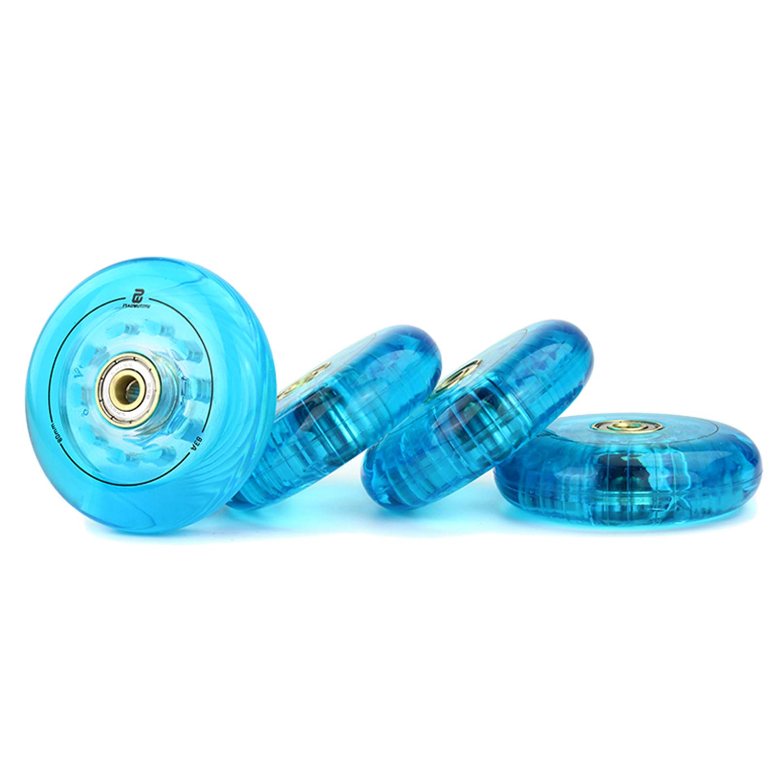 Roues de Rechange pour Patins à Roues Alignées, Roue Portable en PU Haute Élasticité avec Roulements, pour Patins à roulettes de Sports de Plein Air en Intérieur, 72 mm 76 mm 80 mm