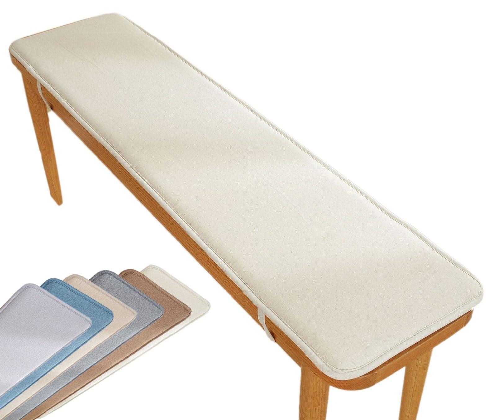 VEAI Bench Cushion 120cm/100cm/130cm/90cm/150cm x 40cm/50cm Outdoor Indoor 2/3 seater Non-Slip Seat Pad for Bay Windows, Garden Patio, Long Chairs, Swings & Porch Furniture(Beige,50x100cm)