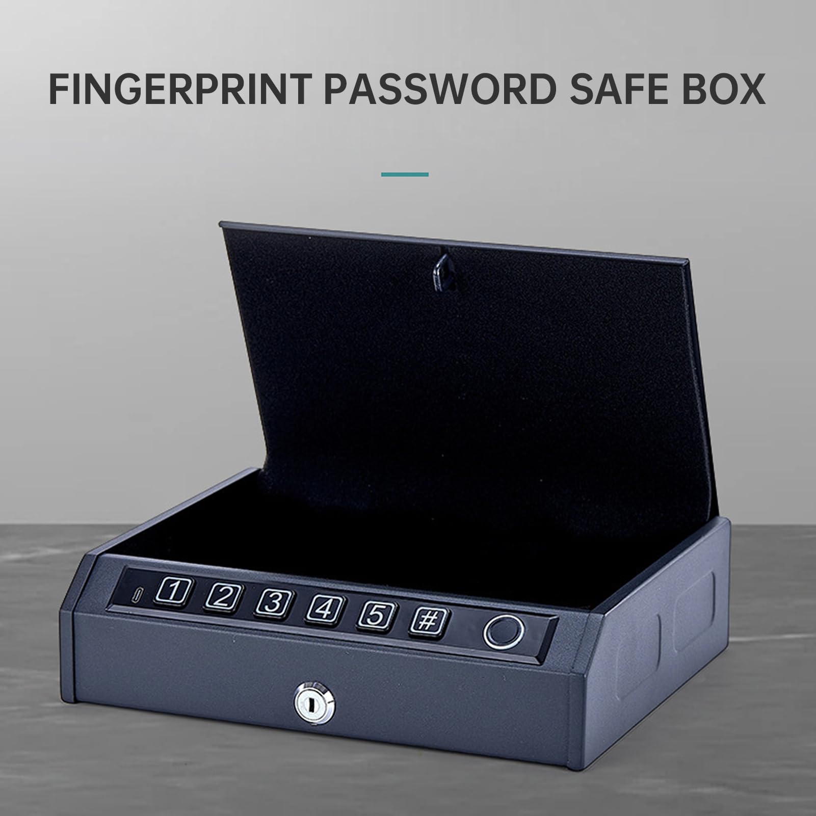 YWBL-WH Piccola Cassaforte Biometrica per Impronte Digitali, Cifre, Password, Chiave di Accesso, Cassaforte da Viaggio Portatile con Cavo in Acciaio Rivestito in Schiuma Antigraffio (K2-1)