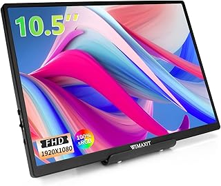 WIMAXIT 10.1 inch Portable Laptop Monitor 100% SRGB 1920X1280 FHD Display Screen USB-C Monitor with HDMI Input Vesa Mount Gaming Monitor for Laptop,PC,Game Console