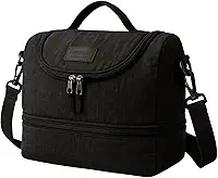 Bolsa Termica Marmita Lancheira Pequena Masculina Feminina Para Trabalho Alça Ajustável (Preta)