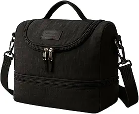 Bolsa Termica Marmita Lancheira Pequena Masculina Feminina Para Trabalho Alça Ajustável (Preta)